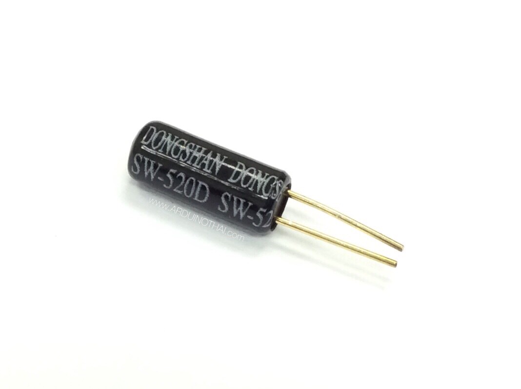 Vibration Sensor Metal Ball Tilt Shaking Switch Gold Plated (SW-520D) เซนเซอร์ตรวจจับความสั่นและความเอียง สต็อกไทยส่งไว