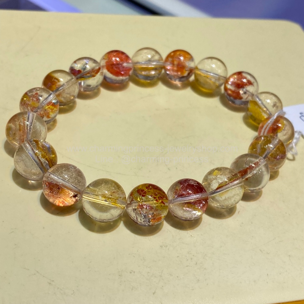 Limonite ไลโมไนต์ หรือ ลิโมไนต์อ ยู่ภายใน Quartz อัญมณีที่หายากในตลาด 10 มม ทำให้บรรลุถึงเป้าหมายที่ยิ่งใหญ่