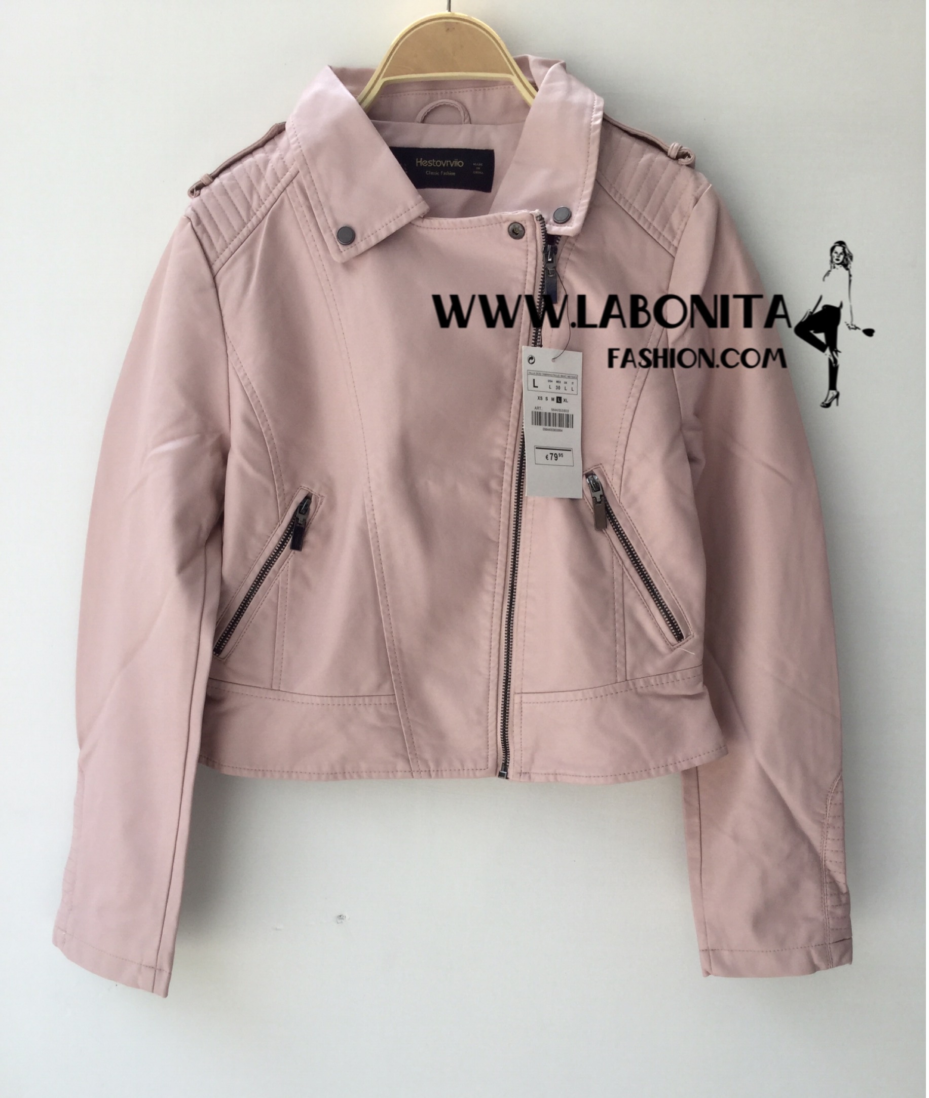 เสื้อหนัง แจ็คเก็ตหนังสีชมพู