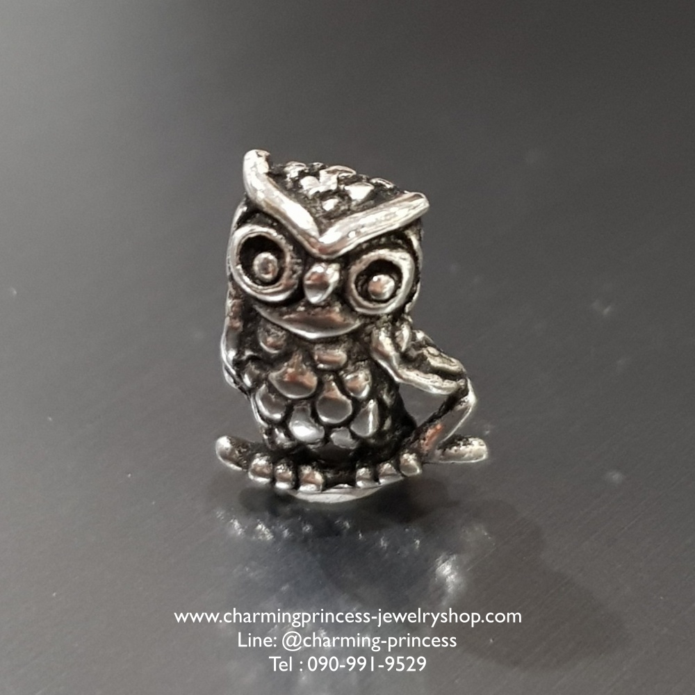 ตัวคั่นนกฮูกสไตล์แพนดอร่า Owl Pandora Inspired 925 Sterling Silver Size M