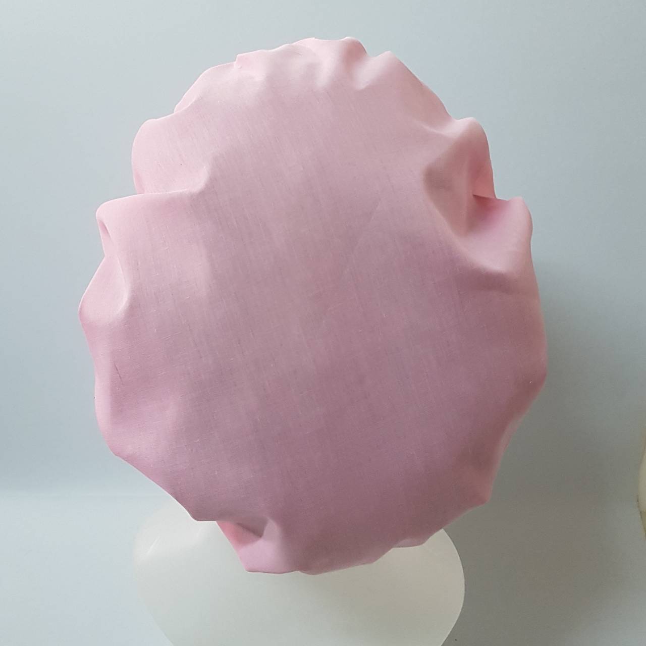 หมวกซาลาเปา ผ้าสาลู สีชมพู จำนวน 10 ใบ หมวกคลุมผมตาข่าย หมวกโรงงาน หมวกตาข่าย หมวกพนักงานฝ่ายผลิต