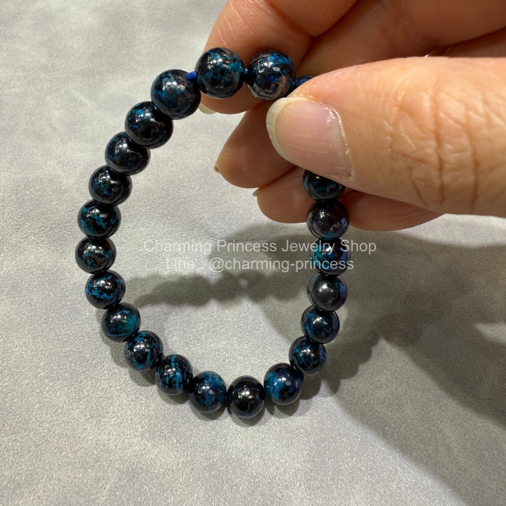 Chrysocolla คริสโซโคลล่า เกรด AAA หินแห่งความสงบสุข เสริมพลังให้ผู้ท้อแท้สิ้นหวัง เสริมบารมีให้คนรักใคร่นับถือ 8 มม