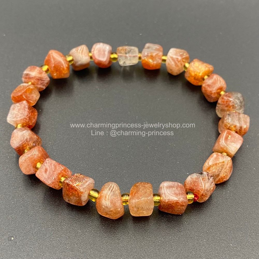 Sunstone Bead ซันสโตน สร้อยข้อมือ