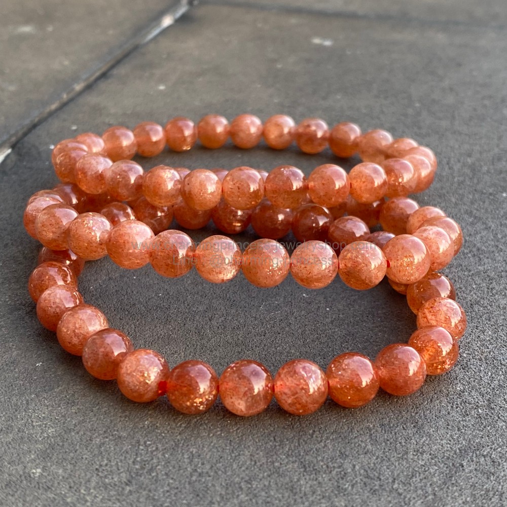 Sunstone Bead ซันสโตน สร้อยข้อมือ 8 mm