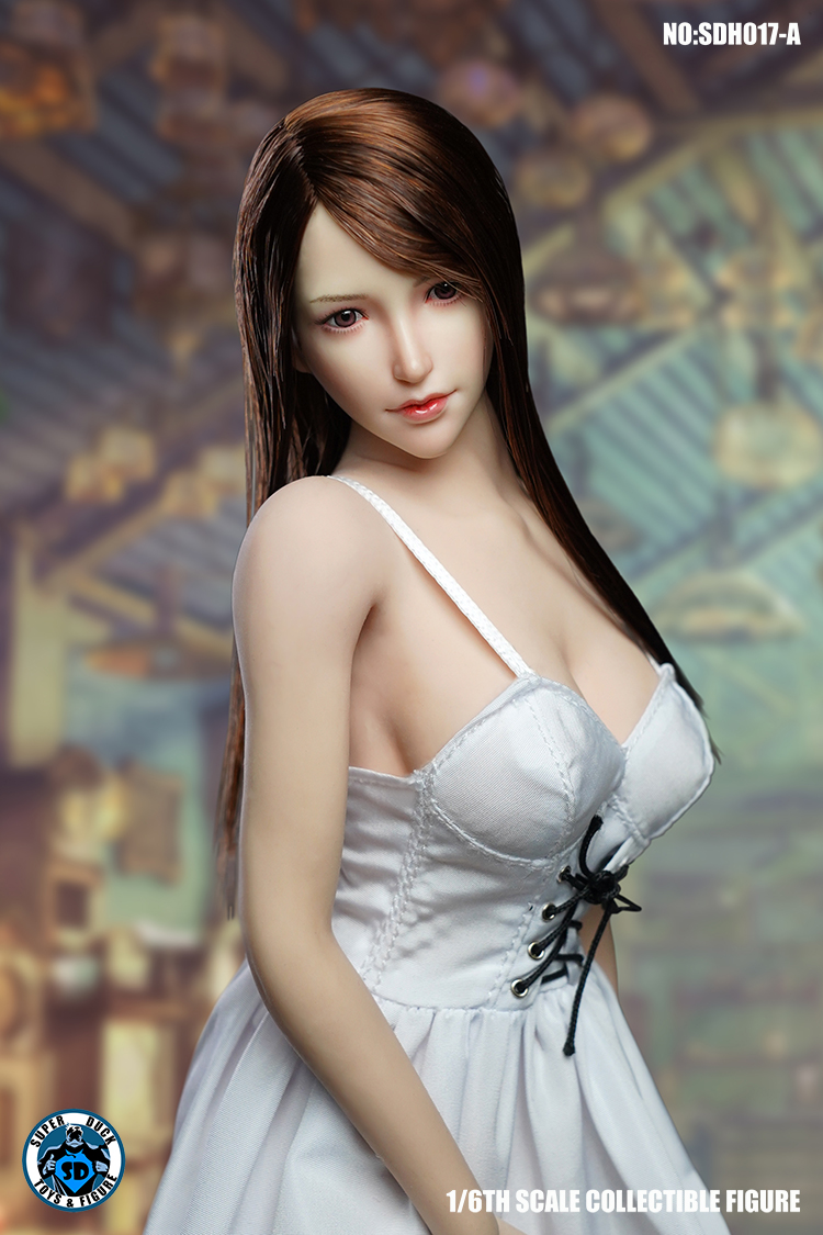 SUPER DUCK SDH017-C Female Head Carving (White Long Hair)