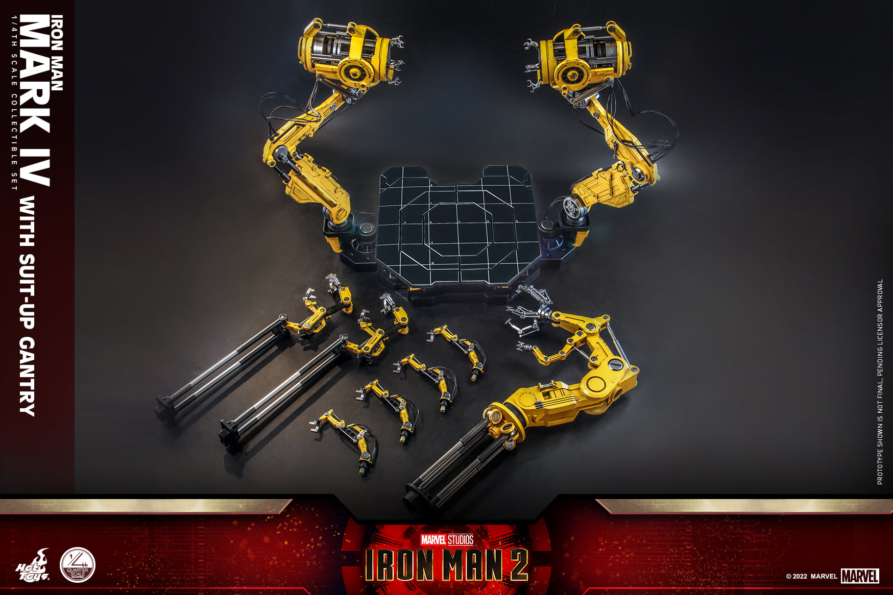 Hot Toys QS021 1/4 Iron Man 2 - Iron Man Mark IV with Suit-Up Gantry