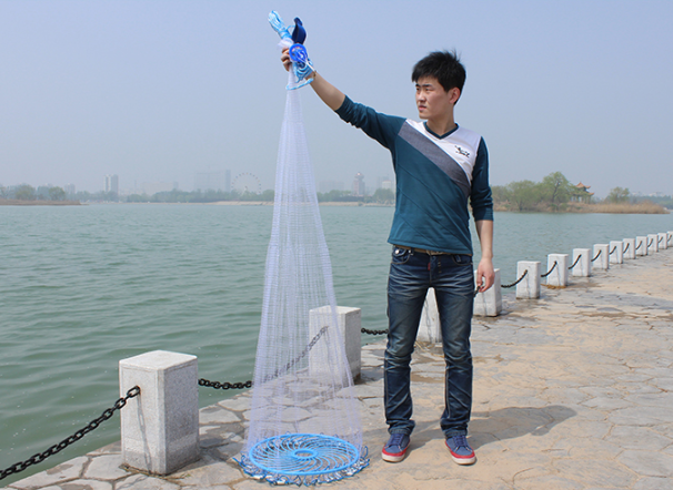 OT26 แหจานบิน แหฝรั่ง ทอดแหไม่เป็นก็ทอดได้ จับปลาๆง่ายๆ ขนาด 300 cm x150 cm