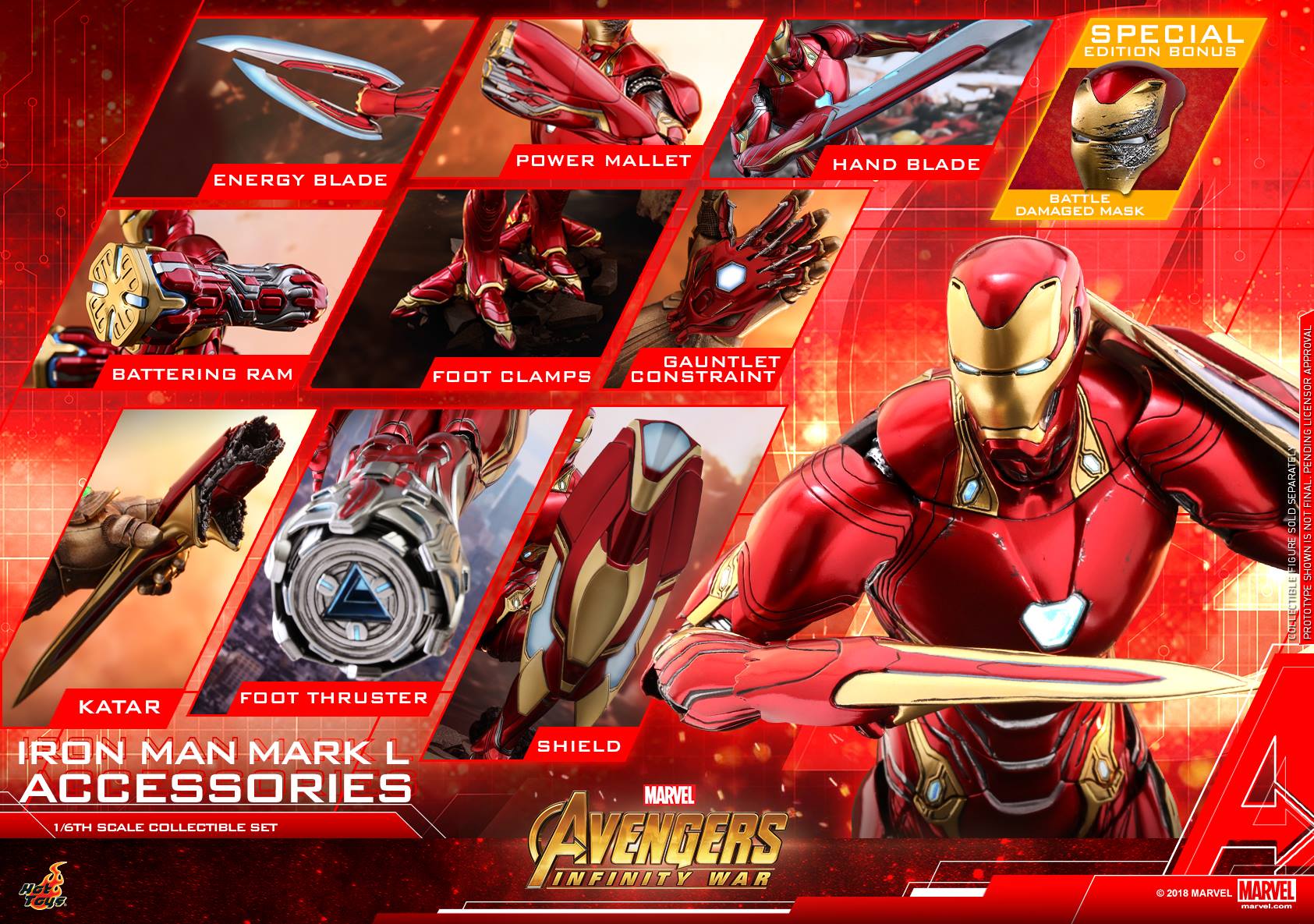 Hot Toys ACS004 AVENGERS: INFINITY WAR - IRON MAN MARK L (ACCESSORIES) (Special Edition)