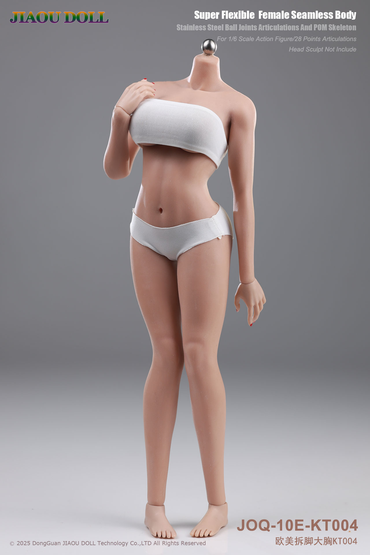 JIAOUDOLL JOQ-10E 1/6 Super Flexible Female Seamless Body Detachable Feet Lager Breasts Without Head