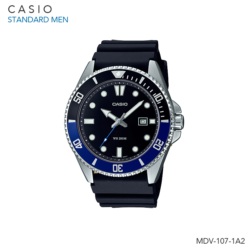 นาฬิกาข้อมือ Casio Standard Men MDV-107 สายเรซิ่น MDV-107-1A1 MDV-107-1A2 MDV-107-1A3