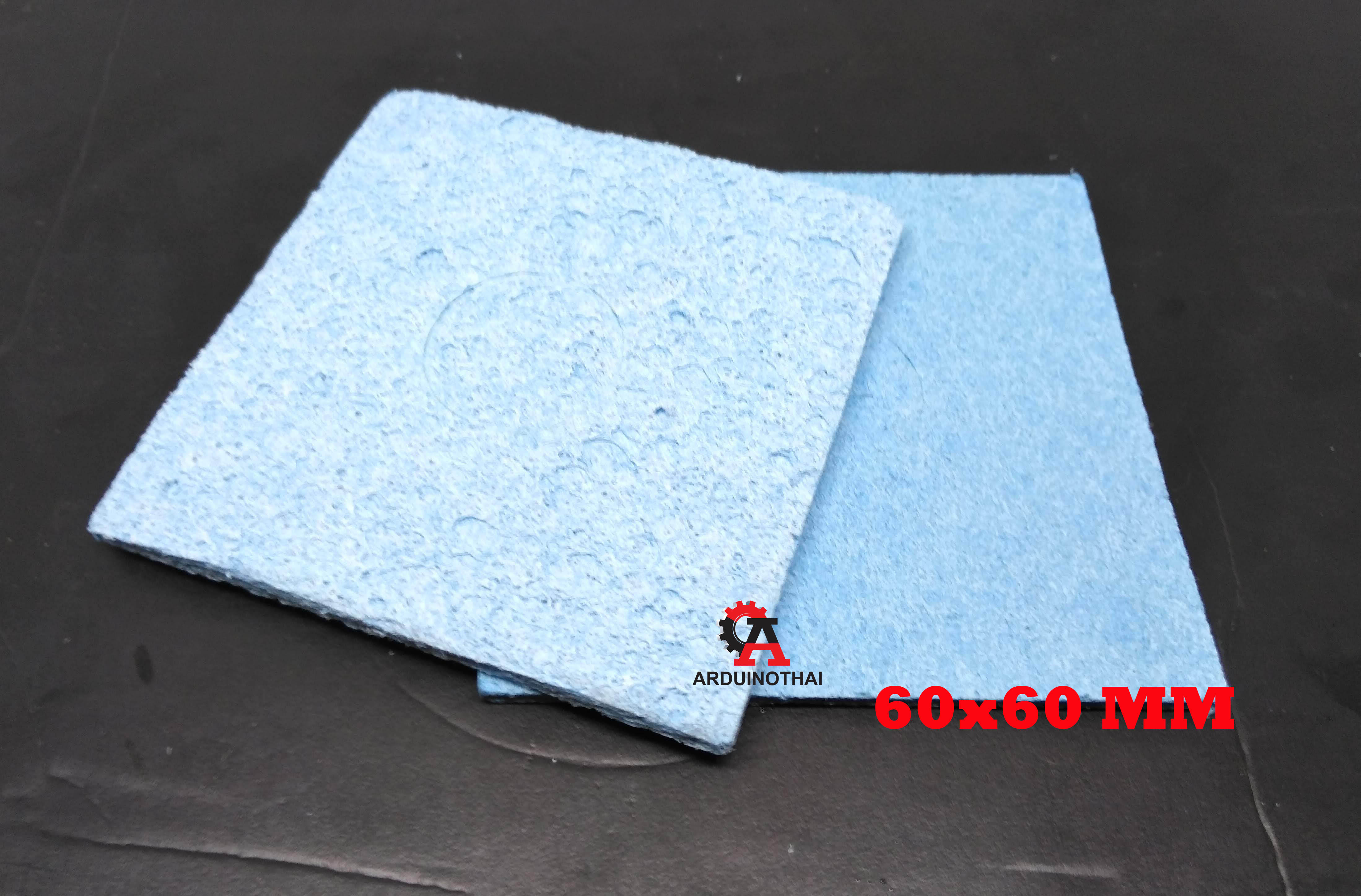 ฟองน้ำเช็ดปลายหัวแร้ง ขนาด60x60mm สีฟ้า