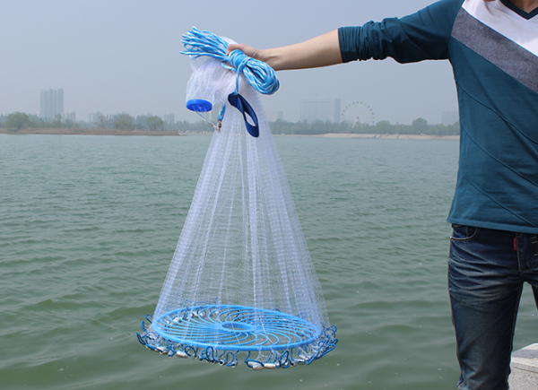 OT26 แหจานบิน แหฝรั่ง ทอดแหไม่เป็นก็ทอดได้ จับปลาๆง่ายๆ ขนาด 300 cm x150 cm