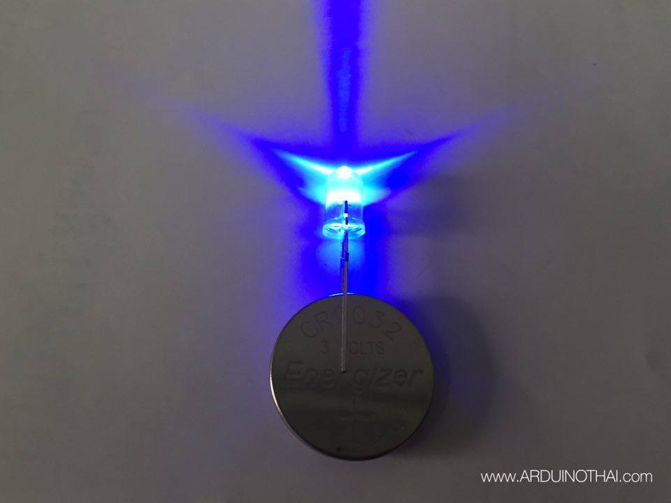 5mm LED White to Blue (หลอดใสเปลี่ยนเป็นสีน้ำเงิน จำนวน 5 ดวง)