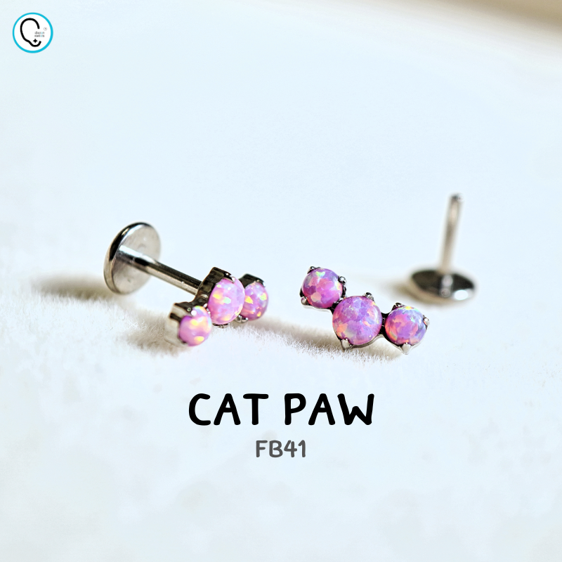 ต่างหูไทเทเนียม 100% แป้นแบนขันน็อต สำหรับผิวแพ้ง่าย ใส่สบายเรียบหลังหู รหัส FB (ราคา/ข้าง)