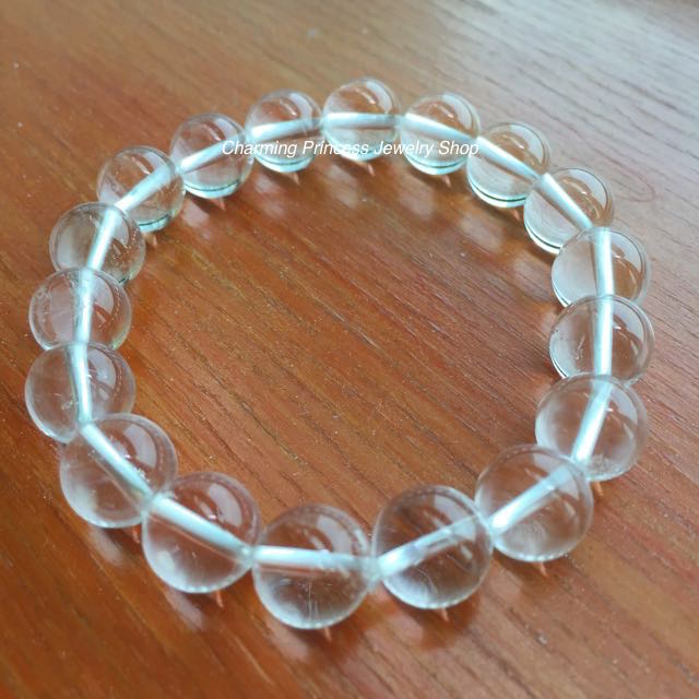 ราศีเมษ หินนำโชคราศีเมษหรือผู้ที่เกิดเดือนเมษายน Crystal or Clear Quartz คริสตัลควอตซ์ หินควอตซ์ สีขาวใส 10 mm่ (13 เมษายน ถึง 14 พฤษภาคม)