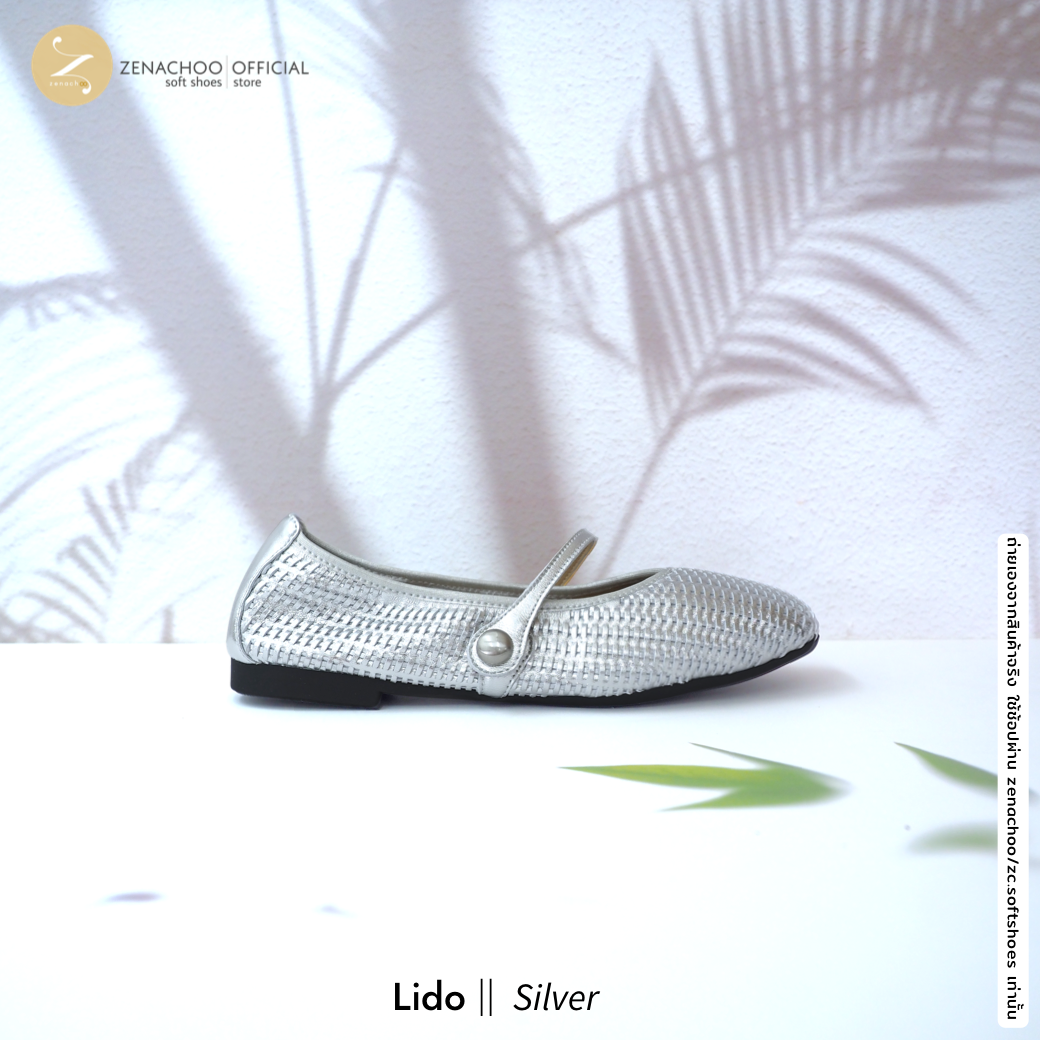 น่ารักและนิ่มสุดใจ ทรงปกติ เปลี่ยนไซส์ได้-ไม่รับคืน รุ่นขายดี Zenachoo Lido สูง 1 นิ้ว รองเท้าหนังแกะแท้ หน้ากว้างใส่ง่าย