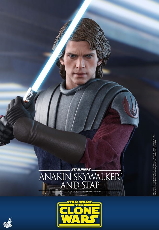 Hot Toys TMS020 1/6 Star Wars: The Clone Wars - Anakin Skywalker And Stap (Special Edition Bonus)