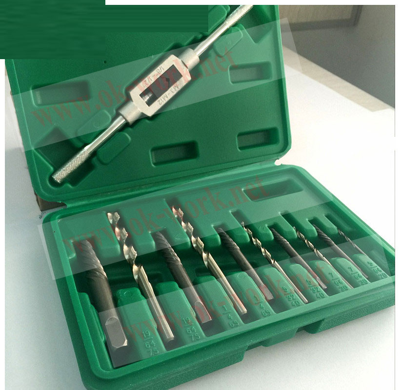 SX07 ชุดถอนเกลียวซ้าย M3-M12คุณภาพสูง สำหรับงานหนัก 11 ชิ้น พร้อมดอกสว่าน