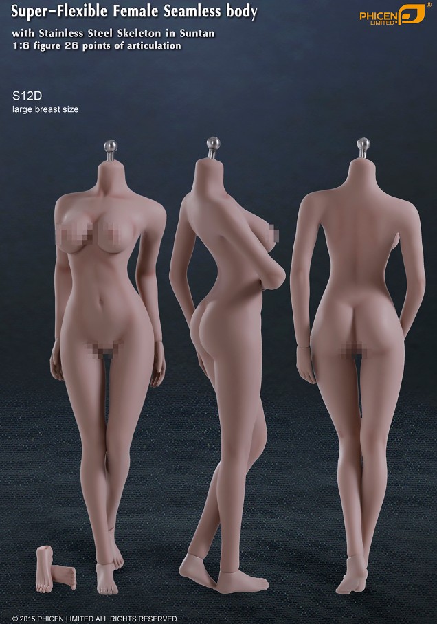 PHICEN S12D Body Stainless (Large bust, Suntan) เท้าถอดเปลี่ยนได้