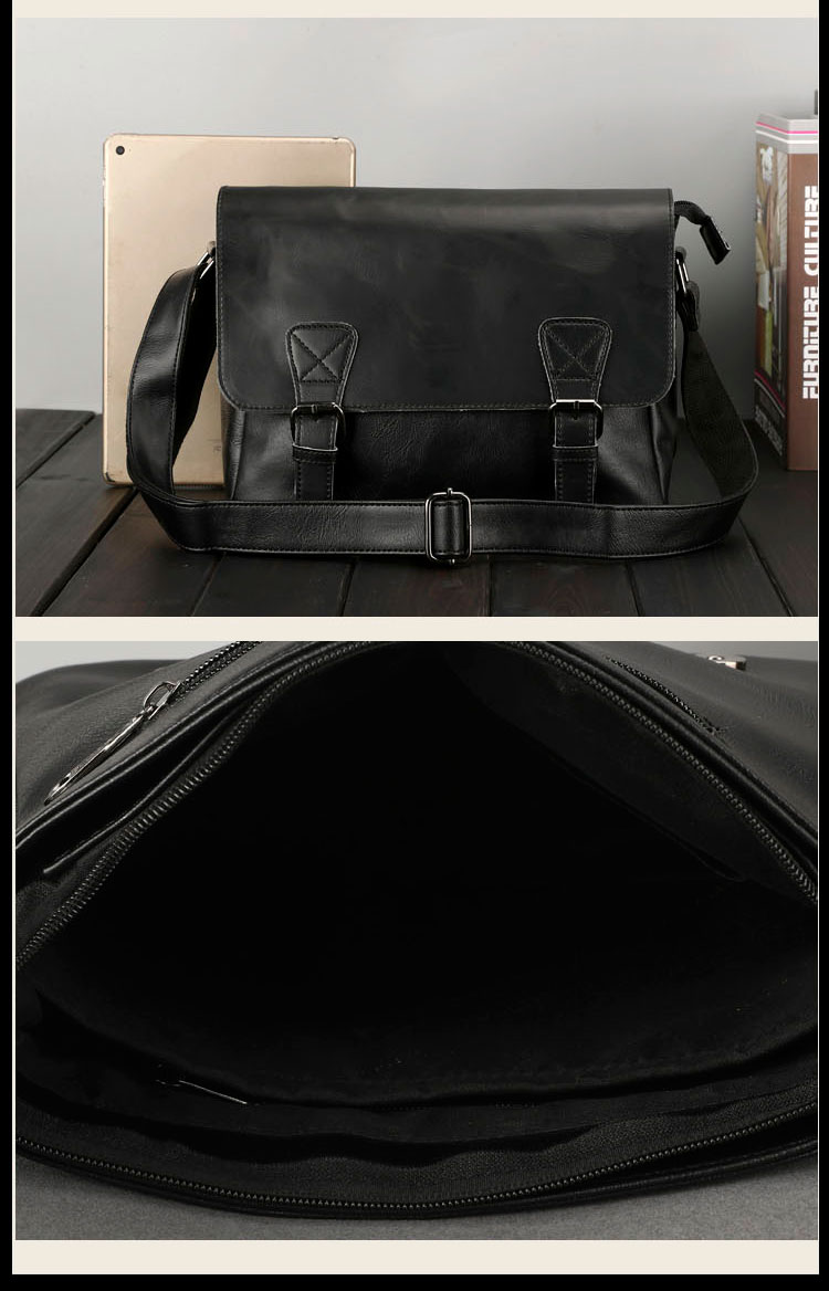 พร้อมส่ง ขายส่ง กระเป๋าหนังสะพายข้างผู้ชาย ใส่ Tab 10 นิ้ว Messenger bag แฟขั่นเกาหลี