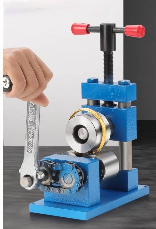 ES24 เครื่องม้วนโลหะอ่อน ทำแหวน/กำไล ลูกกลิ้งหน้า 45 มิล