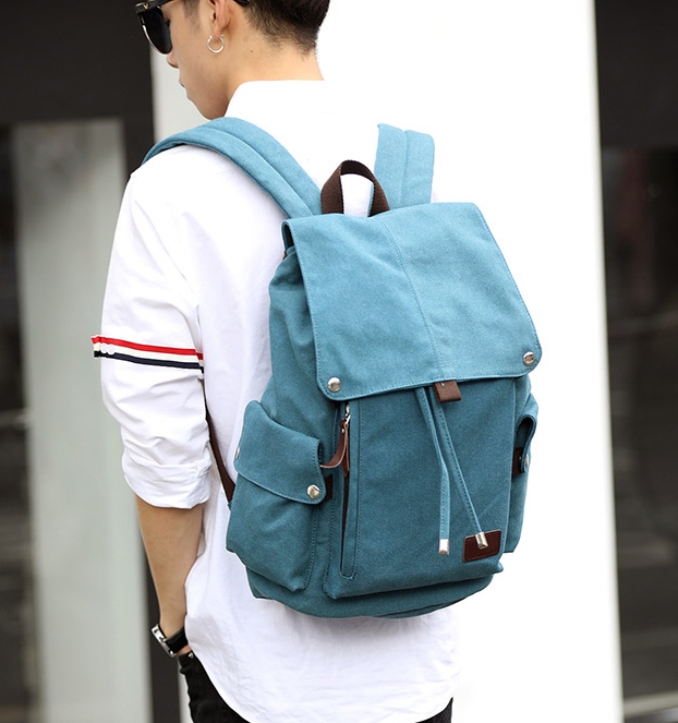 พร้อมส่ง กระเป๋าเป้ผ้าสะพายหลัง เป้นักเรียน เป้เดินทาง เป้เดินป่า ใส่notebook 14 นิ้ว