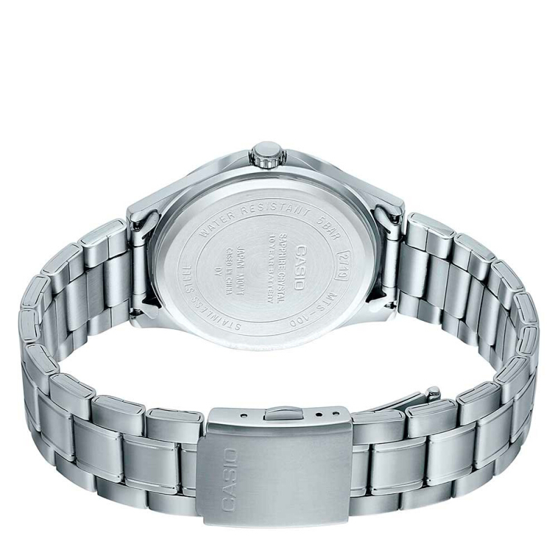 Casio นาฬิกาข้อมือ ผู้ชาย สายสเตนเลสสตีล กระจก Sapphire รุ่น MTS-100D MTS-100L MTS-100L-7A MTS-100D-1A MTS-100D-2A MTS-100D-7A
