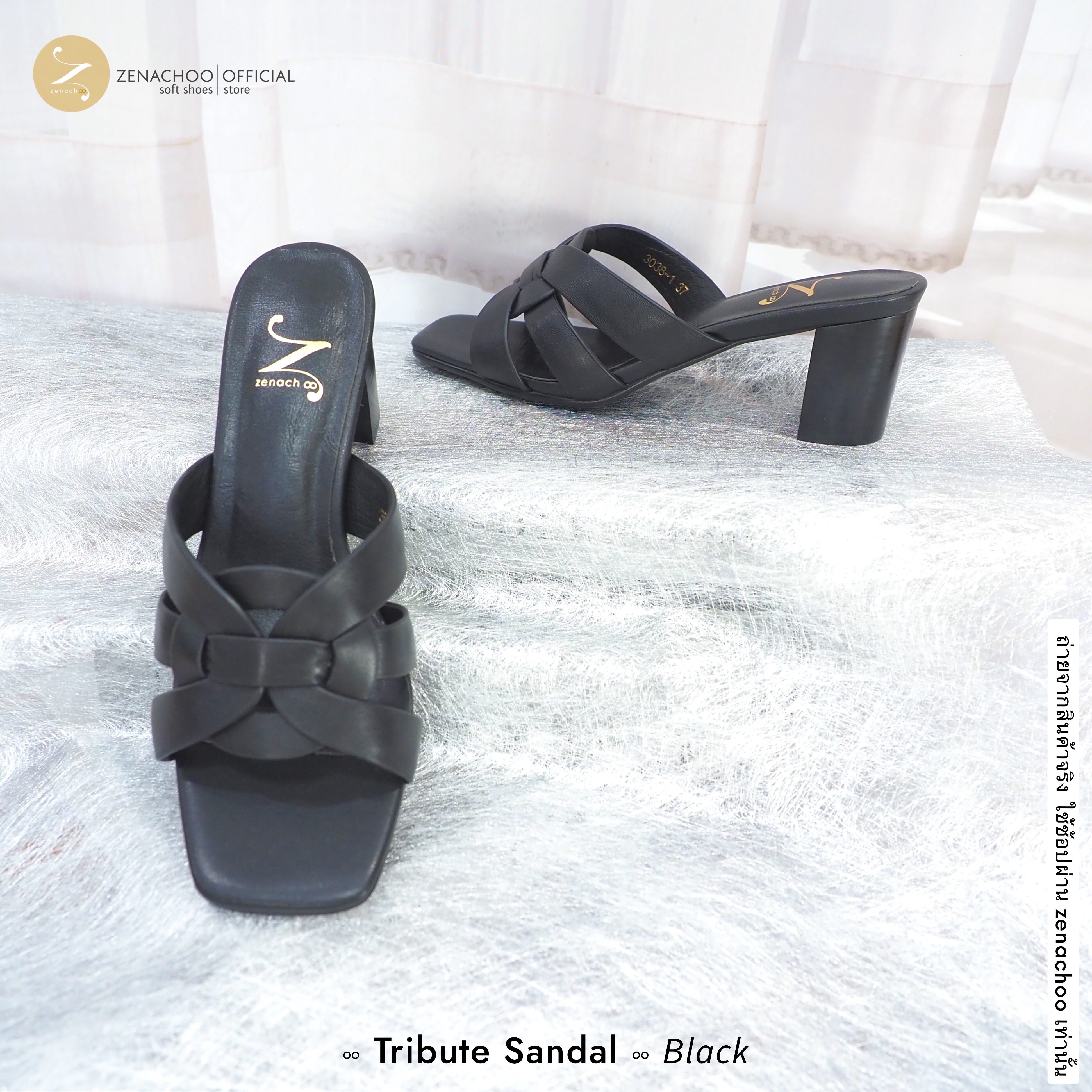 ทรงปกติ เปลี่ยนไซส์ได้-ไม่รับคืน Zenachoo รุ่น Tribute สูง 2นิ้ว หนังแกะนิ่ม ทรงสวยมาก