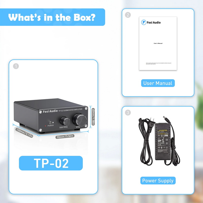 Fosi Audio TP-02 Subwoofer Amplifier ClassD ชิป TDA7498E ประกันศูนย์ไทย