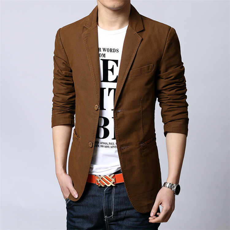 พร้อมส่ง เสื้อสูทผู้ชาย สีน้ำตาลเข้ม กระดุม 2 เม็ด แต่งกระเป๋าข้าง สูททำลอง สูทใส่ทำงาน