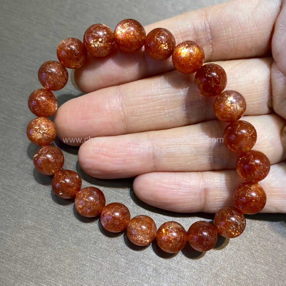 Sunstone ซันสโตน AAA+ 9 มม สวยมีประกายระยิบระยับ