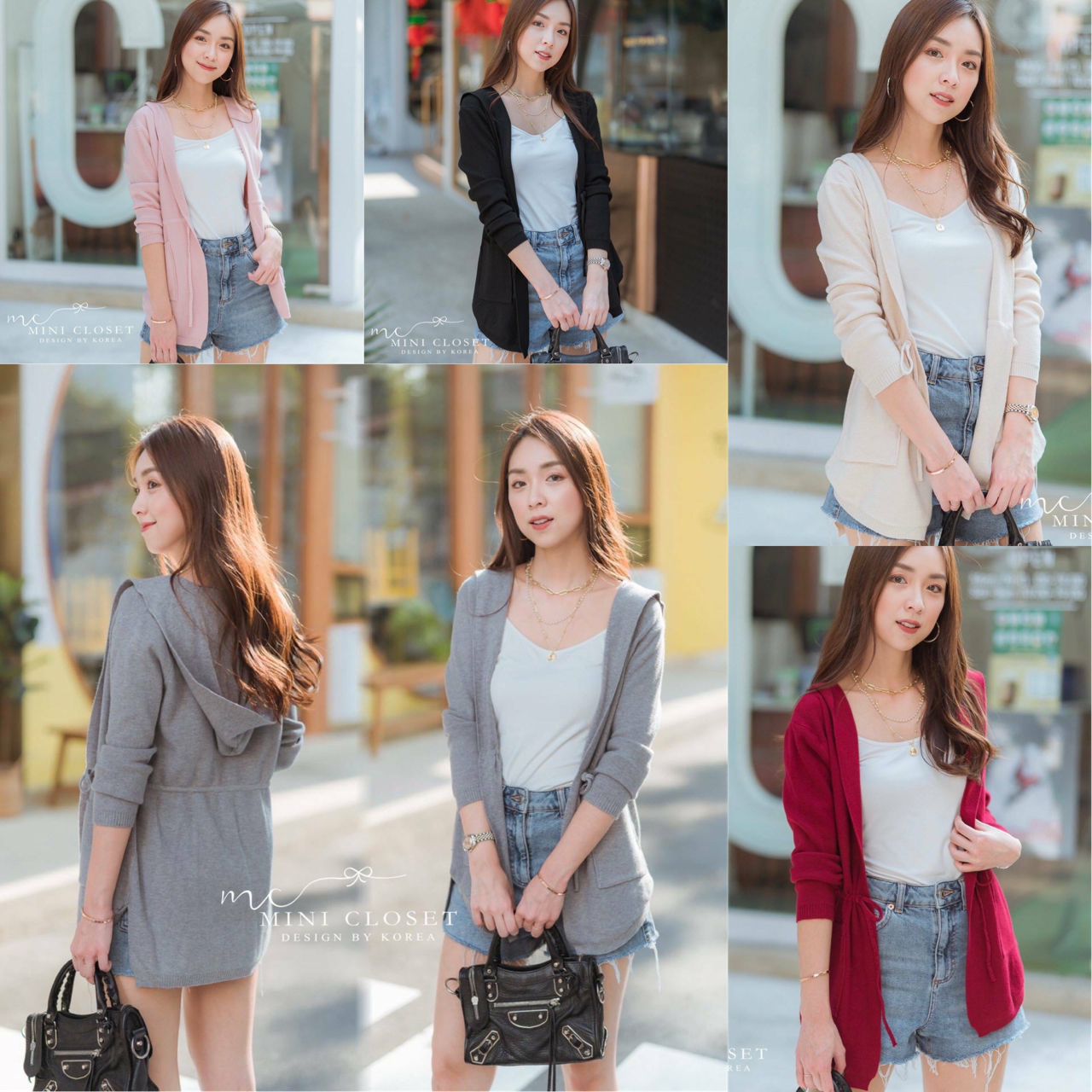 เสื้อคลุมไหมพรมมีฮู้ด