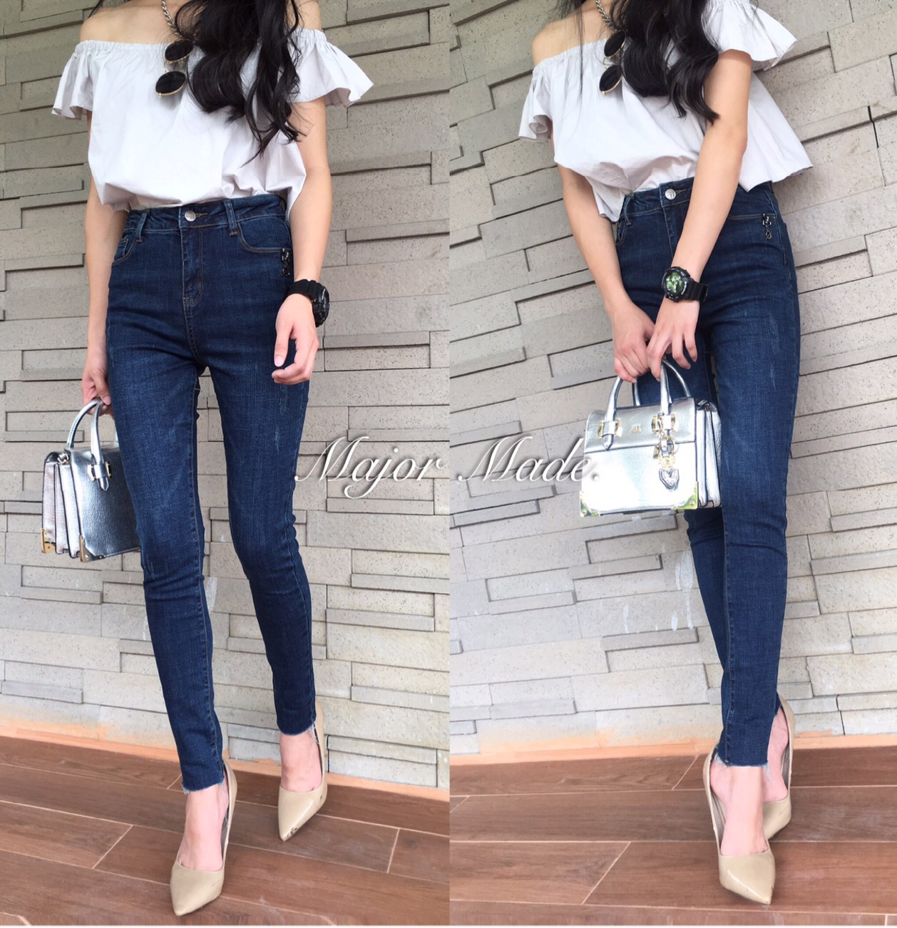 กางเกงยีนส์ทรงสวย ผ้าดี๊ดี มีเพร้อมส่ง Size:L เท่านั้นค่ะ