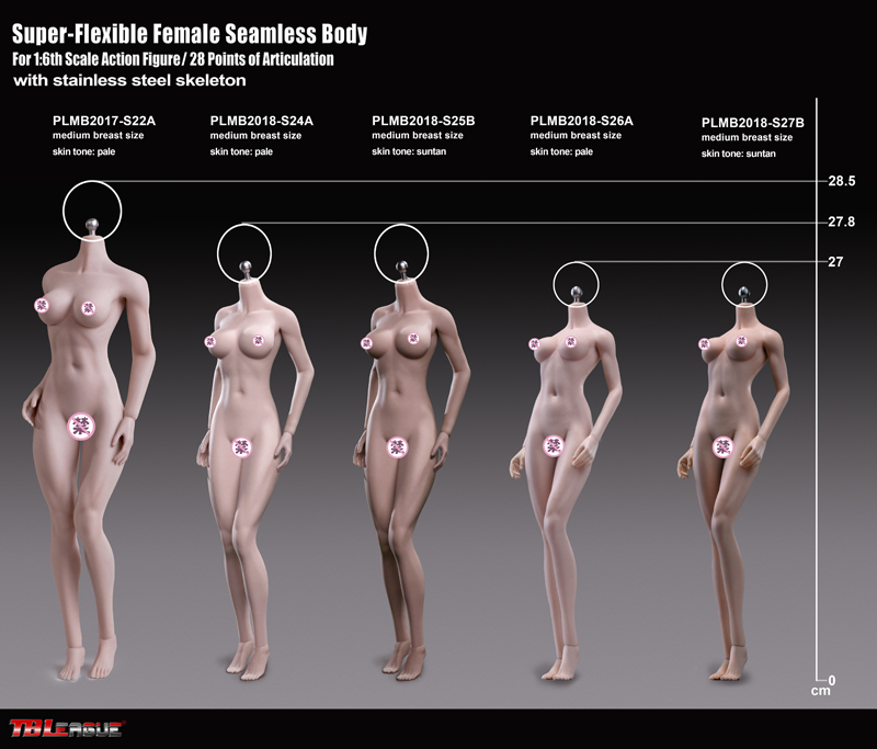 TBLeague PLMB2018-S24A / 25B / 26A / 27B 1/6 Flexible Female Seamless Bodies