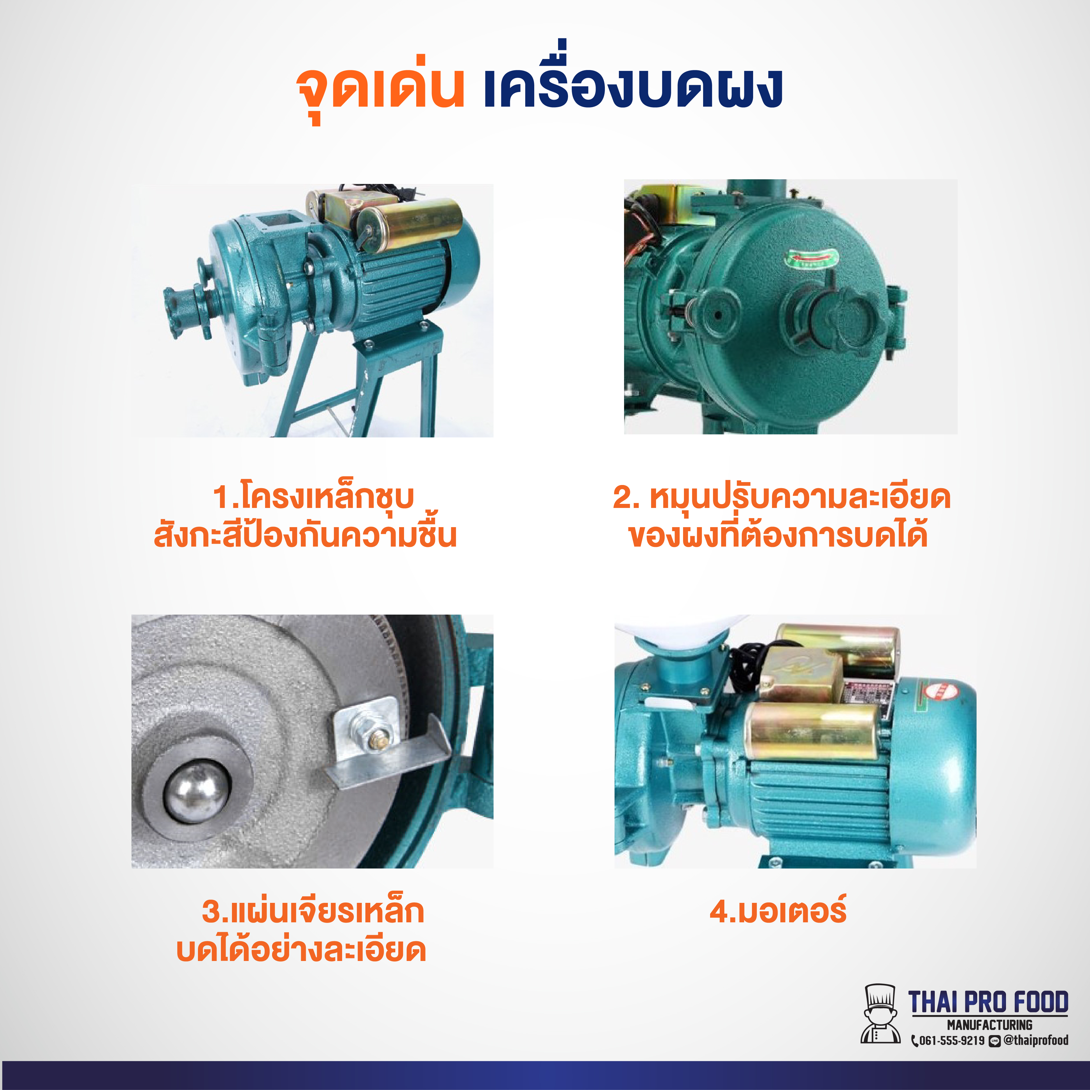 เครื่องบดผง (ปรับความละเอียดของผงที่บดได้)