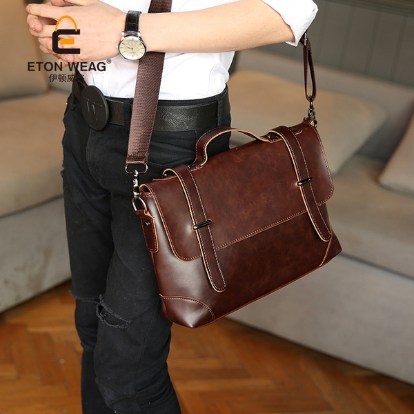 พร้อมส่ง กระเป๋านักธุรกิจ ผู้ชายถือและสะพายข้าง แฟชั่นเกาหลี