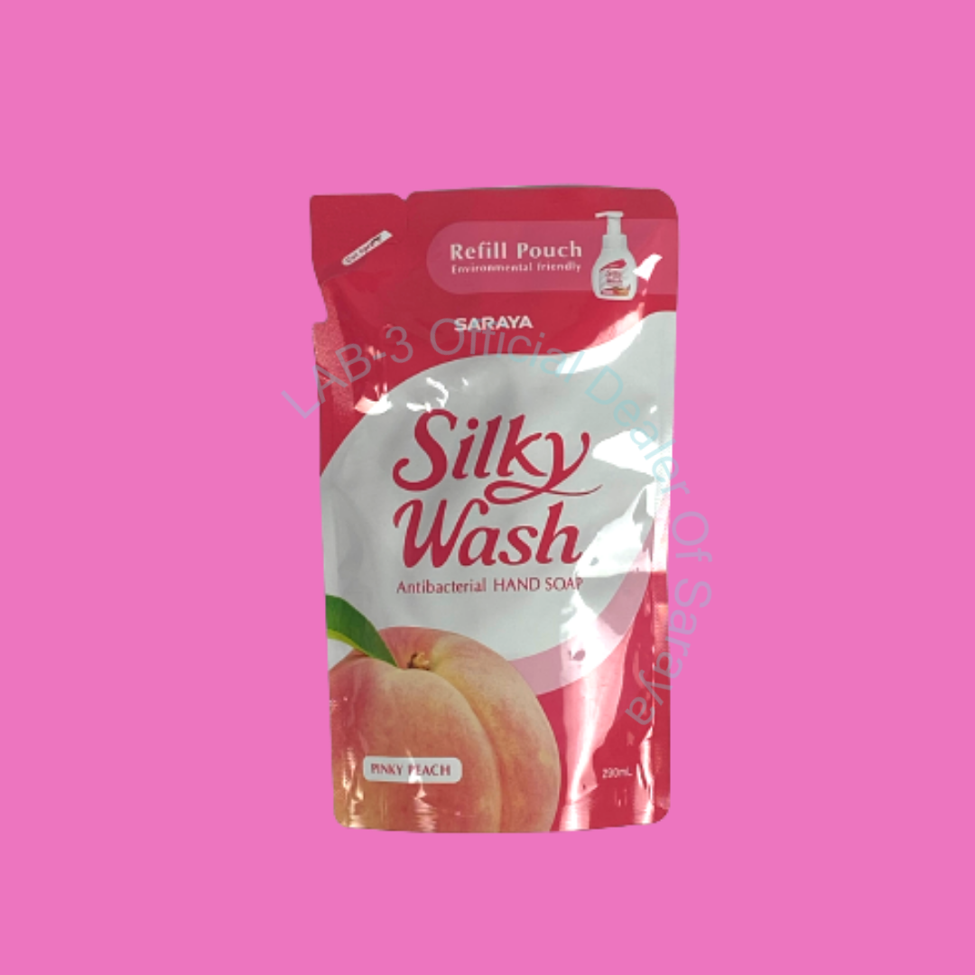 SARAYA สบู่โฟมล้างมือ Silky wash กลิ่นพิงกี้พีช แบบเติม (Refill) ชมพู 290 ML.