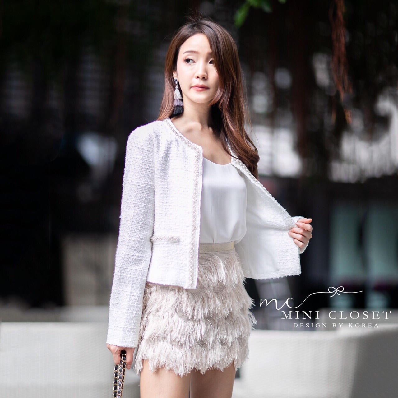 เสื้อคลุม เสื้อทวีต ประดับมุก เสื้อคลุมสไตล์เกาหลีสวยๆ