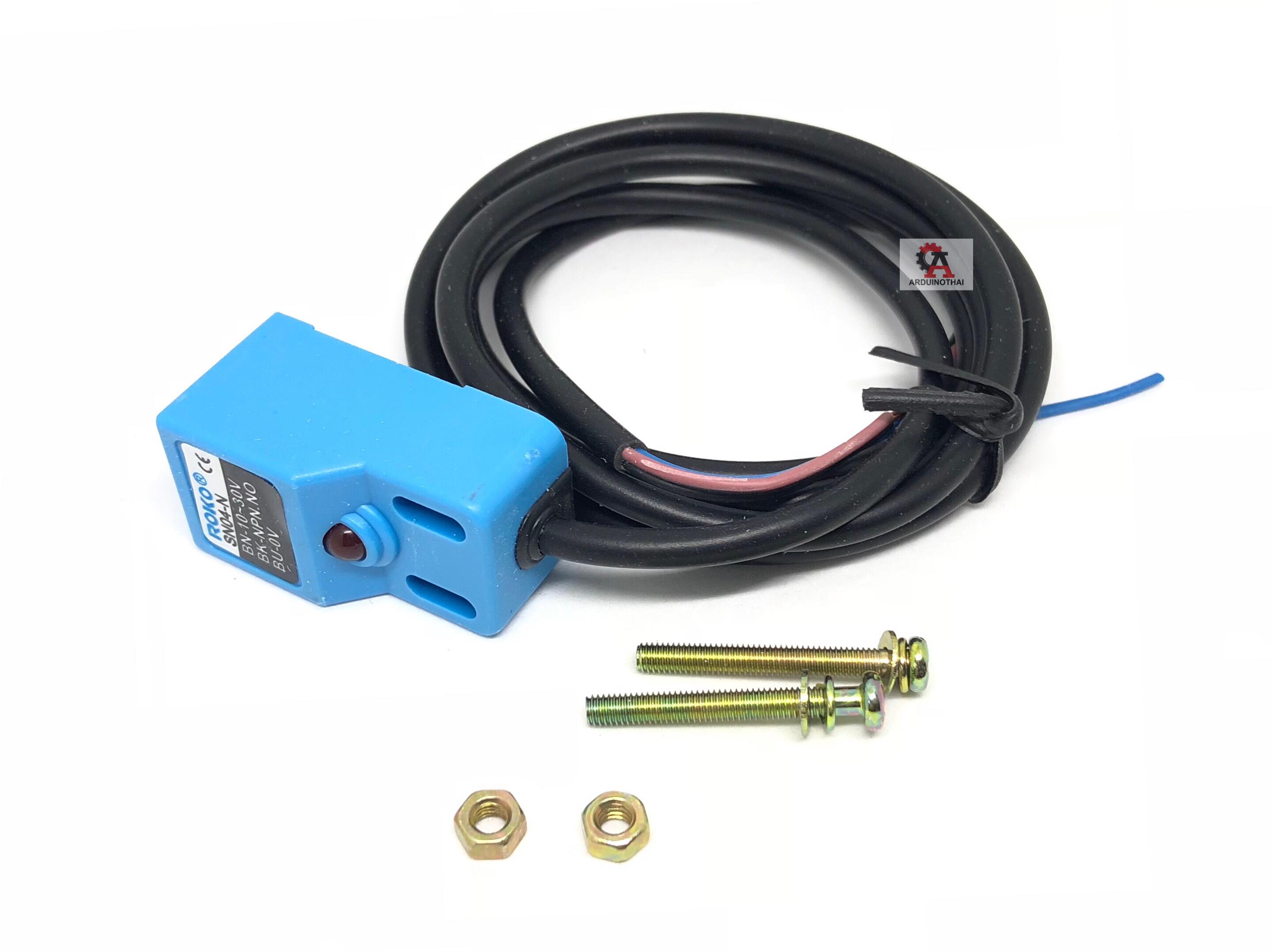 เซนเซอร์ตรวจจับโลหะ ระยะตรวจจับ 4mm Inductive Proximity Switch SN04-N