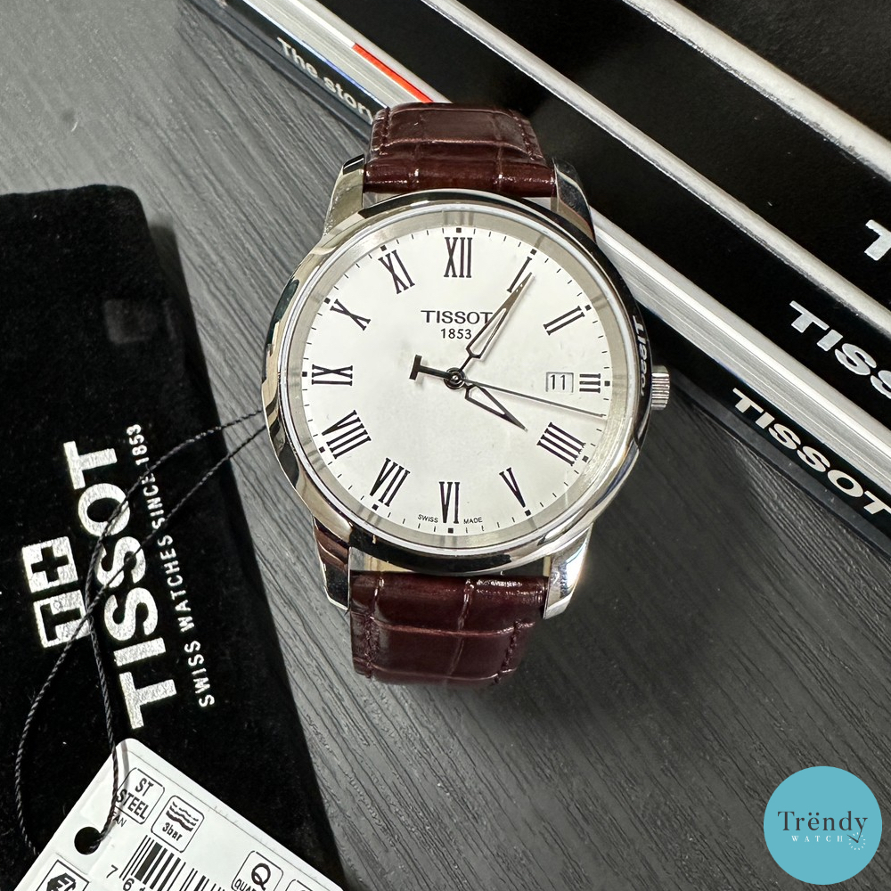 นาฬิกาข้อมือ Tissot Men's T033.410.16.013.0 T- Classic Classic Dream Watch สายหนัง ของแท้ ประกันศุนย์