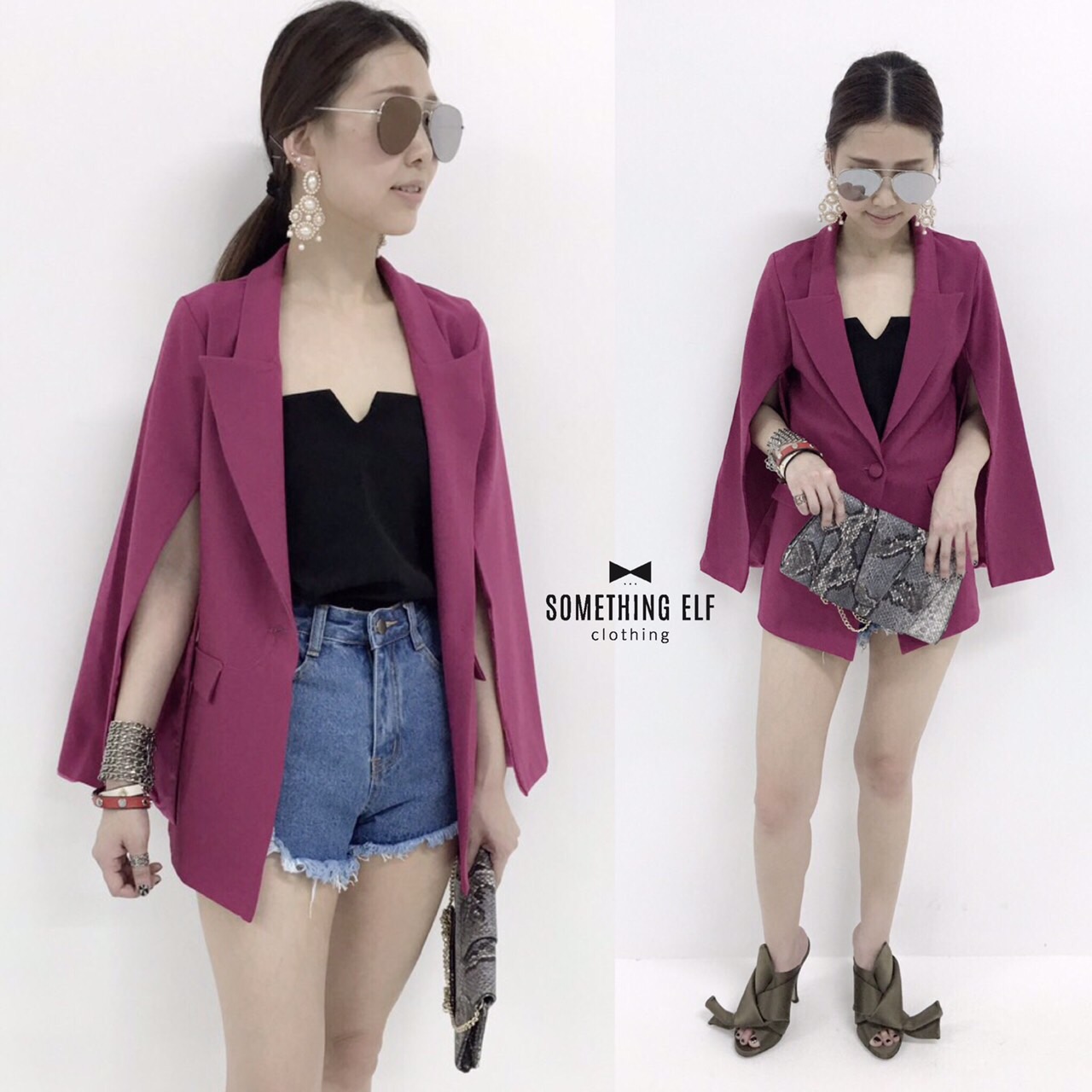 สูทแขนผ่า เนื้อผ้าอย่างดี มีเทคเจอร์ในตัว ผ้าไม่หนา สวมใส่สบาย งานมีซับในตามสีผ้าทั้งตัว ติดกระดุมปั๊ม 1 เม็ด แต่งกระเป๋า 2 ข้าง งานสวย ทรงเบสิคใส่ได้บ่อยค่ะ