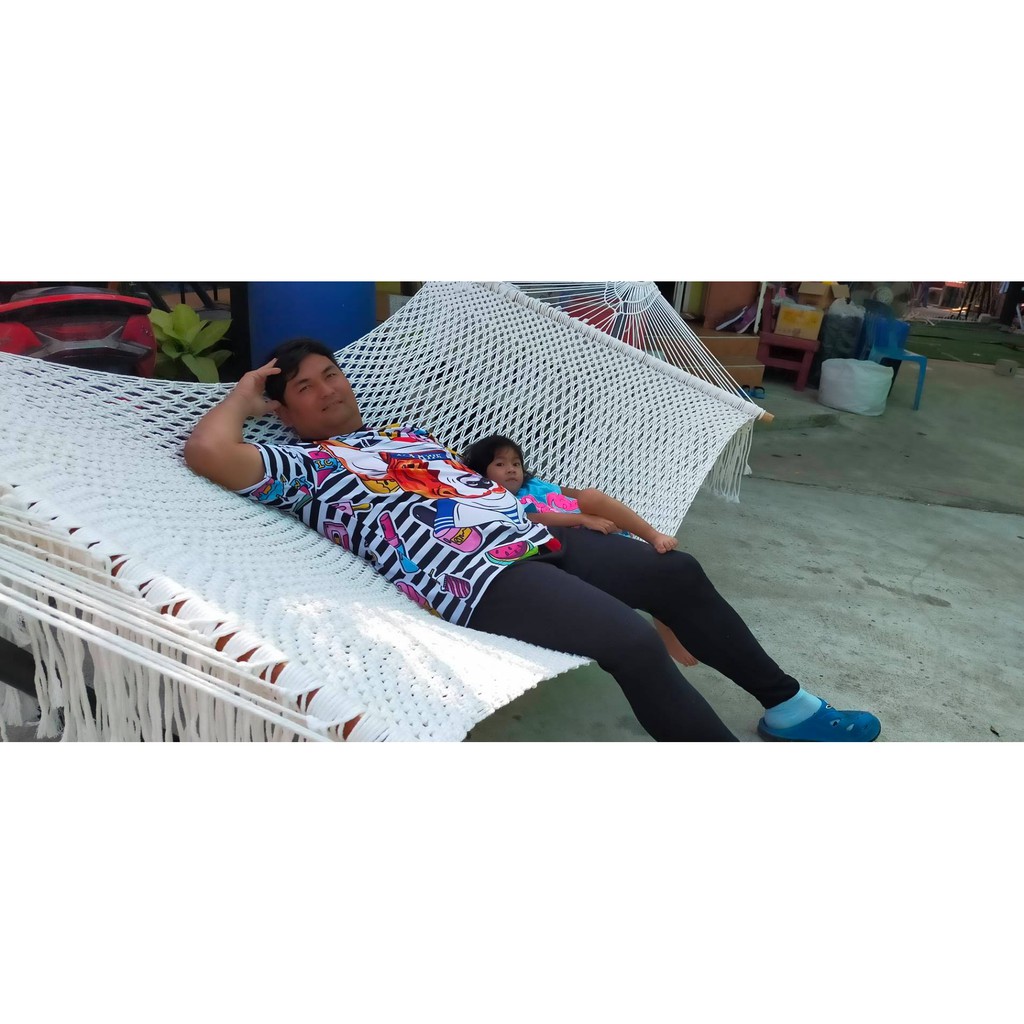 เปลญวน Hammocks + รวมขาตั้ง Size XL ขนาดใหญ่พิเศษ ไม่ขึ้นรา ใช้งานกลางแจ้ง มีสินค้าพร้อมส่ง