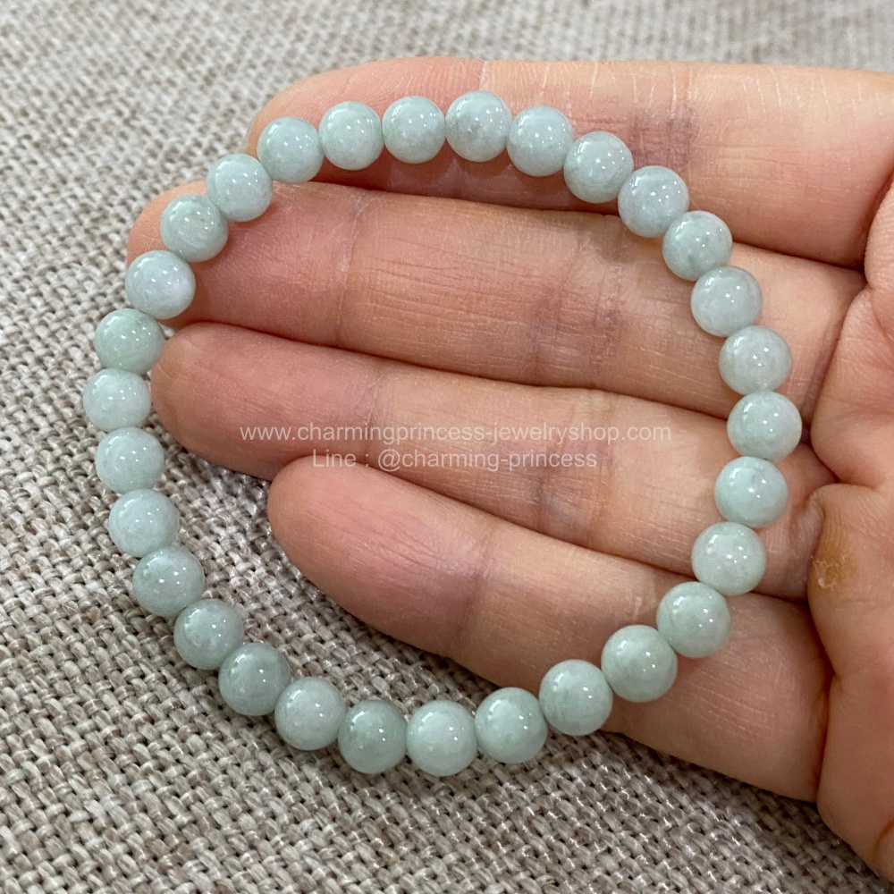 Burmese Jade หยกพม่า 6 มม เจริญรุ่งเรือง ก้าวหน้า อายุยืน AA+