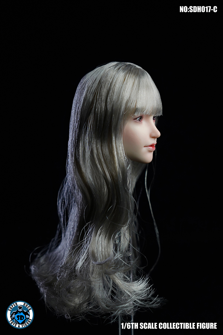 SUPER DUCK SDH017-C Female Head Carving (White Long Hair)
