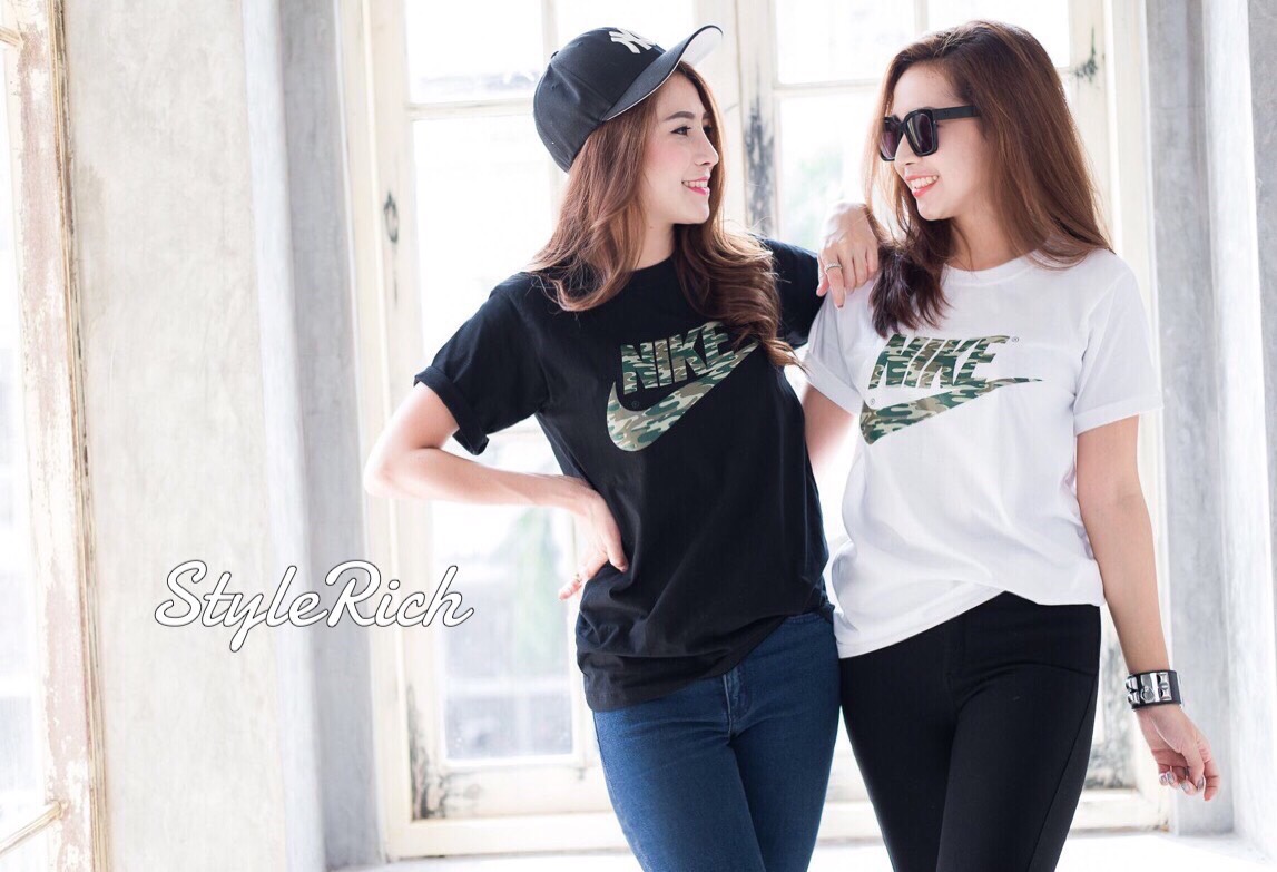 เสื้อยืด NIKE คอกลม สกรีนลายNIKEลายทหาร สวย เท่ ไม่ซ้ำใคร ใส่ได้ตลอด แมทส์ง่าย ใส่สบายๆค่าาา