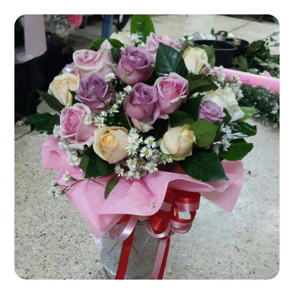 ช่อดอกกุหลาบ (สีม่วง)