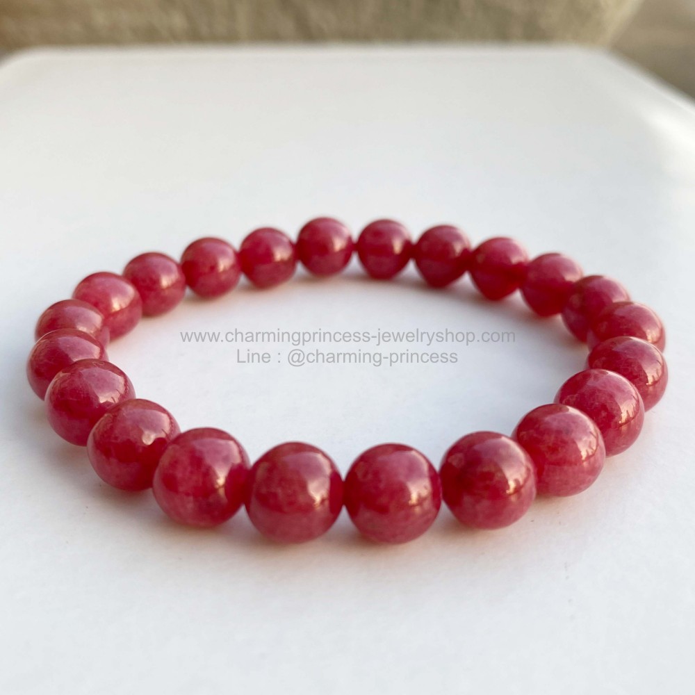 Rhodonite โรโดไนต์ AAA 8 มม เพิ่มพลังด้านอารมณ์ความรู้สึกให้เข้าใจและรักตัวเองมากขึ้น ช่วยให้เห็นคุณค่าของตัวเอง ช่วยบรรเทาอาการอกหักรักเป็นพิษ เสริมความรัก ความสงบ