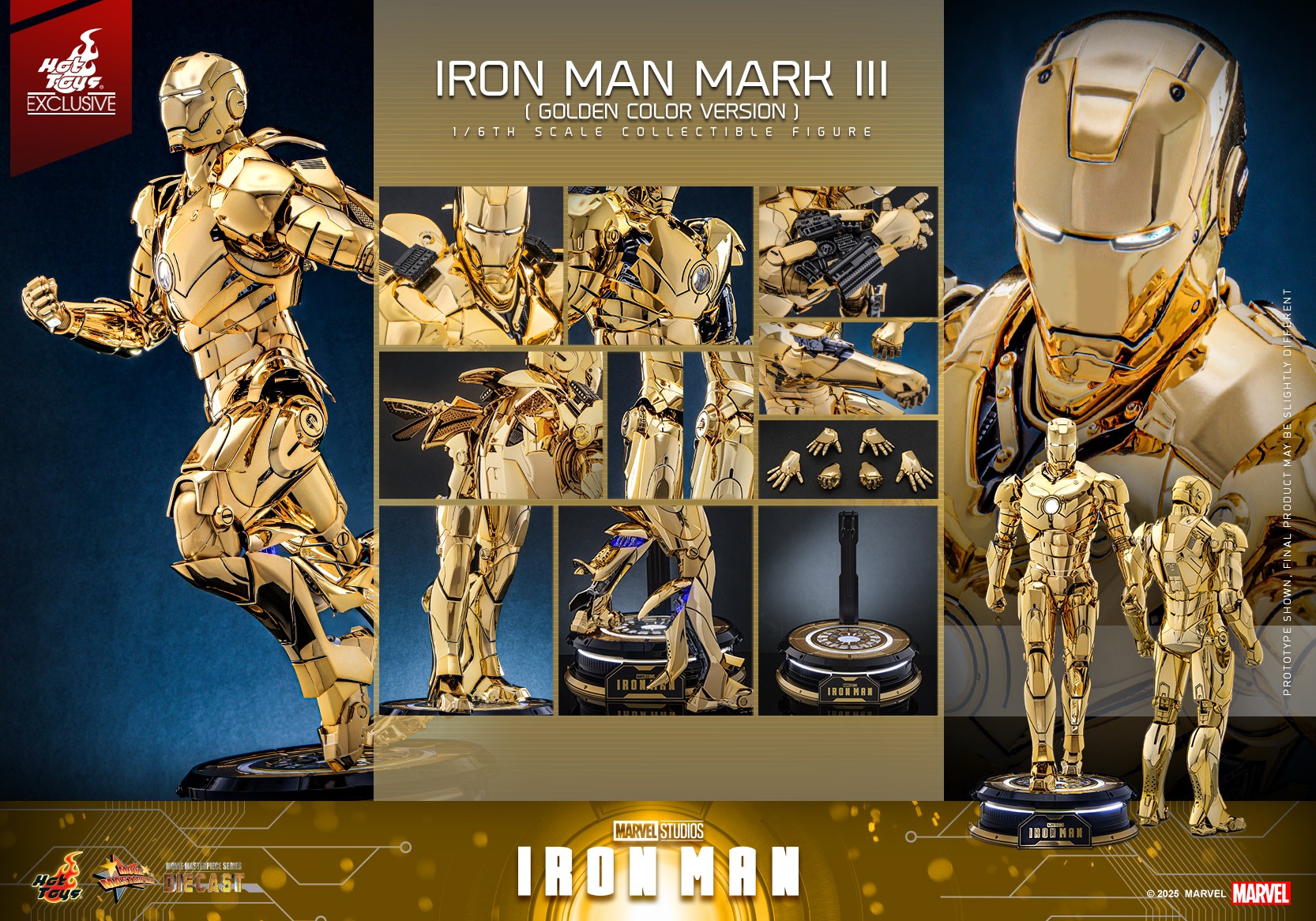 Hot Toys MMS764D69 Iron Man - Iron Man Mark III (Golden Color Version) [Hot Toys Exclusive]