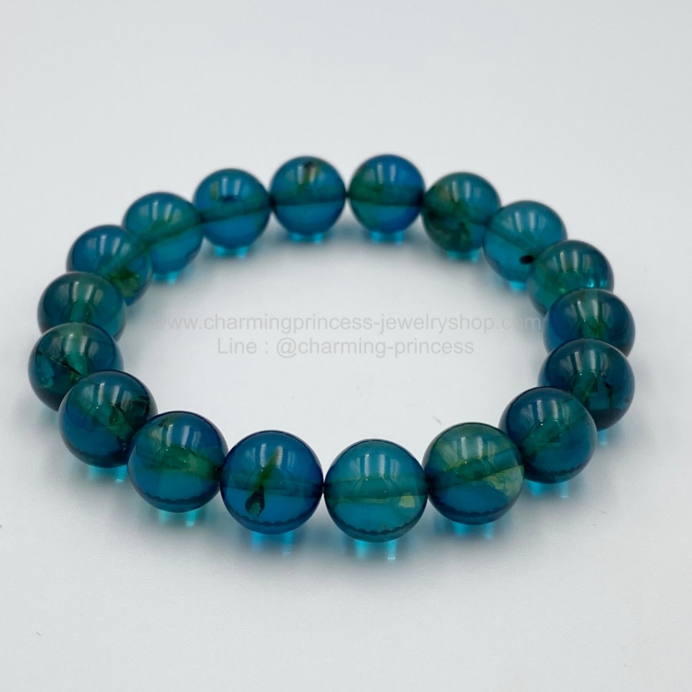 Green Amber Bracelet อำพันสีเขียว 10 มม จากโปแลนด์ พลังการรักษาสูงมาก เปรียบเสทือนเครื่องรางช่วยในการปกป้อง คุ้มครอง