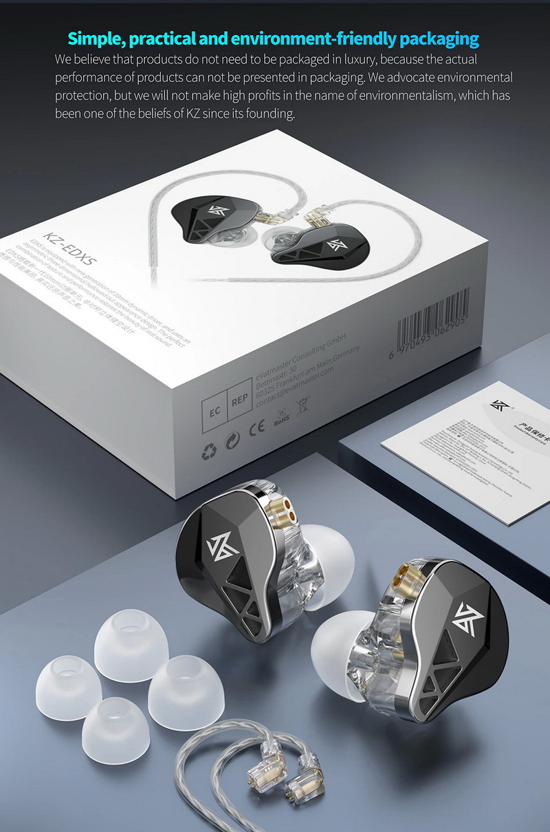KZ EDXS หูฟังไดรเวอร์ Dynamic 10 mm ประสิทธิภาพสูง ประกันศูนย์ไทย
